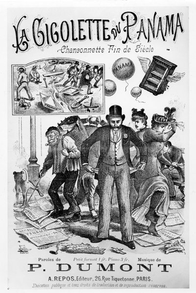 La Gigolette du Panama的Songsheet与19世纪末的巴拿马事件有关 作者 法语学校