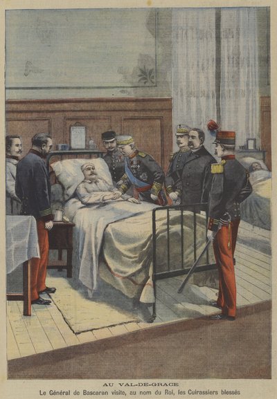 Spanish General Jose de Bascaran visiting wounded cuirassiers in the name of King Alfonso XIII at the Val-de-Grace military hospital in Paris (colour litho) 作者 French School