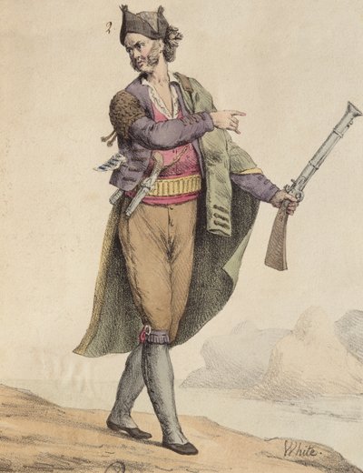 1815年西班牙加的斯地区走私者，由Langlume（19世纪）雕刻 作者 法语学校