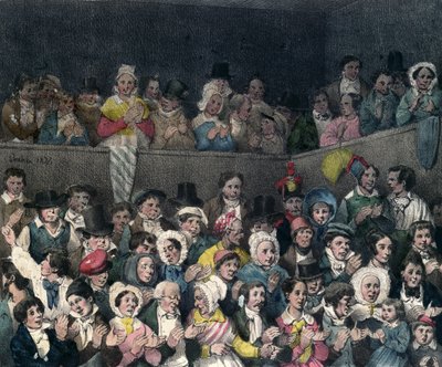 观众在剧院鼓掌，由Benard和Frey雕刻，1837年 作者 法语学校