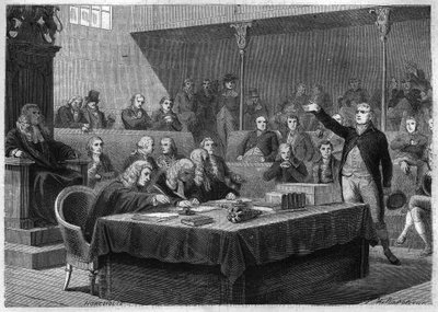 福克斯议员在英国议会关于法国入侵瑞士的演讲，1802年11月 - 雕刻自路易-阿道夫-蒂埃的《领事馆和帝国史》 - 福克斯议员关于法国入侵瑞士的演讲，1802年11月 - 作者 法语学校