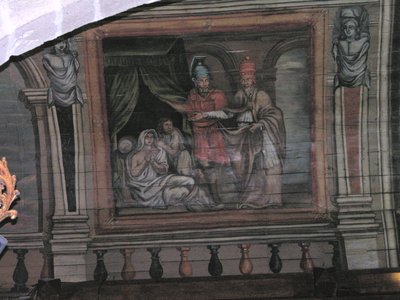 St. Cornely表演奇迹（彩绘木） 作者 法语学校