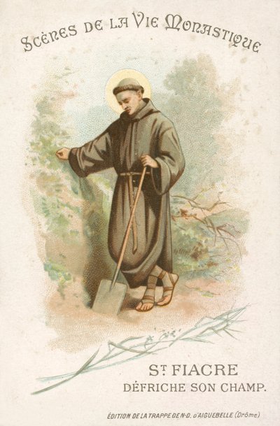 St Fiacre clearing his field (chromolitho) 作者 法语学校