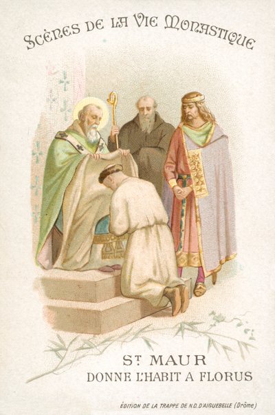 圣莫鲁斯给了弗洛鲁斯他的习惯（chromolitho） 作者 法语学校