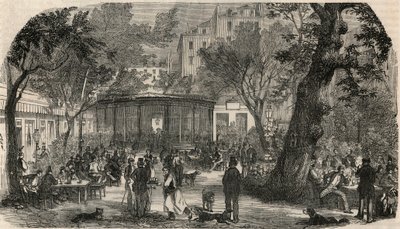 19世纪巴黎的白马王子邮票--埃德蒙-特克西尔1852年在 "巴黎表 "上的雕刻。 作者 法语学校