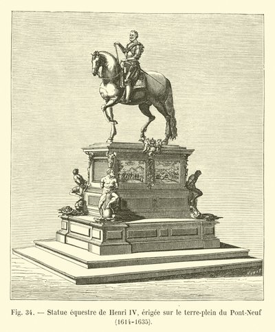 亨利四世的骑马雕像，竖立在Pont-Neuf，1614-1635 作者 法语学校