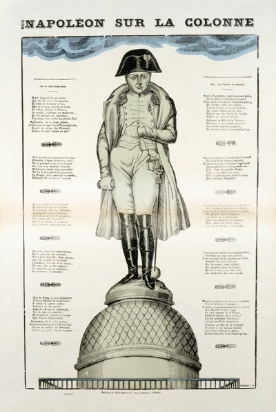 Statue of Napoleon I Bonaparte (1769-1821) on the Vendome column in Paris. Picture of Epinal 作者 法语学校