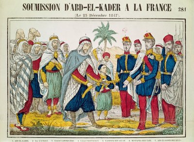 1847年12月23日，Abd el-Kader（1808-83）向Henri d&39;Orleans（1822-97）提交的Aumale公爵 作者 法语学校
