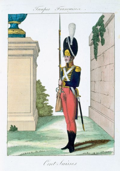 Swiss Centurian，来自法国军队，酒吧。在巴黎巴塞特，1790年 作者 French School