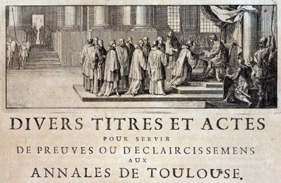 1271 年，在图卢兹 Germain de Lafaille 的“Annales de la ville de Toulouse”中，国王菲利普三世的使者占领了这座城市和图卢兹伯爵 作者 法语学校