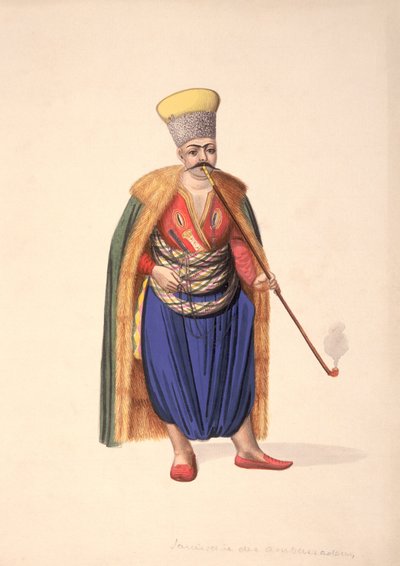 奥斯曼时期的大使Janissary，18世纪的第三季度（纸上写着） 作者 法语学校