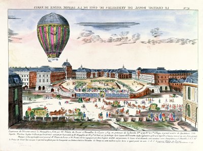 1784年6月23日弗朗索瓦·皮拉特雷·德·罗齐尔（1754-96）对凡尔赛宫的气球之旅 作者 法语学校