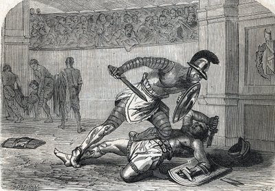 竞技场上的角斗士之战（雕刻）1864年 作者 法语学校