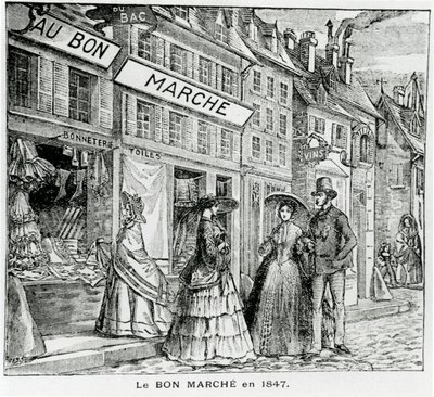 1847年巴黎rue du Bac的BonMarché商店 作者 法语学校
