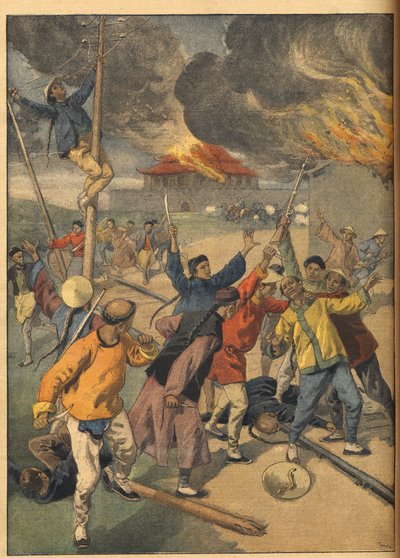中国的义和团 - 中国的大事。义和团。1900年6月24日《小报》的插图。 作者 法语学校