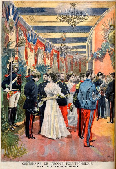 巴黎综合理工学院的百年纪念。特罗卡德罗的舞会，摘自1894年5月28日《小报》的插图增刊（雕刻）。 作者 法语学校