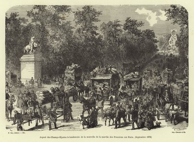 香榭丽舍大街在收到1870年9月巴黎普鲁士游行新闻后的第二天 作者 法语学校