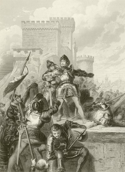 Chevalier Bayard在1512年布雷西亚的围困中受伤 作者 法语学校