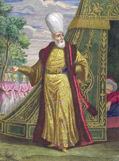 来自Levant服装系列的Chief Janissary，由Gerard Jean Baptiste Scotin（1671-1716）1707-08刻。 作者 法语学校