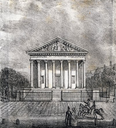 玛德莱娜教堂--"Alphabet Picturesque des Monumens de Paris"，约 1840 年（雕刻） 作者 法语学校