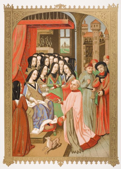 Anjou的玛丽法院（1404-63）传承了来自“地狱的十二Per”的缩影，来自Paul Lacroix的“Le Moyen Age et La Renaissance”（1806-84）1847年出版 作者 法语学校