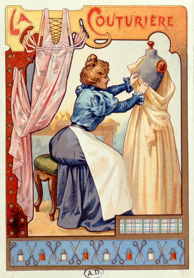 女装设计师，1899年 作者 法语学校