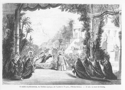Dido之死，1863年11月14日，来自The Illiousious World的巴黎剧院Lyrique的Hector Berlioz（1803-69）第一次表演The Trojans 作者 法语学校