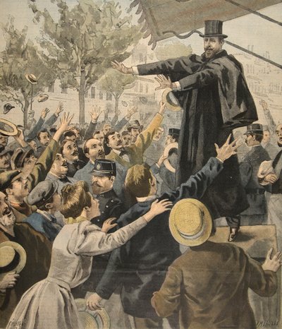 Deroulede会议：在出口处，插图来自Le Petit Journal：Supplement illustre，1898年10月9日 作者 法语学校