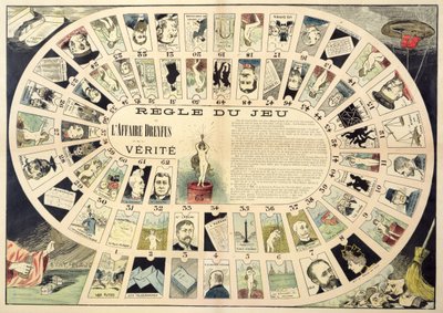 Dreyfus事件游戏，包括各种人物的肖像，19世纪末 作者 法语学校