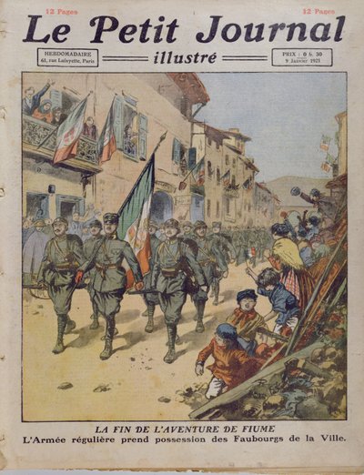 1921年1月9日Le Petit Journal的“Fiume冒险的终结” 作者 法语学校