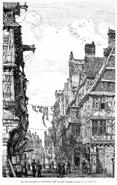 法兰克福Judengasse，1860-70 作者 法语学校