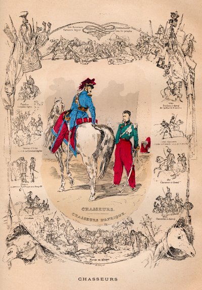1830年至1848年路易-菲利普统治时期的法国军队--非洲军团和军团--1882年在 "Histoire de dix ans: 1830-1840" Louis-Blanc (1811-1882)中的雕版画。 作者 法语学校