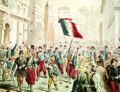 法国于1859年进入热那亚（彩色雕刻） 作者 法语学校