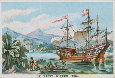 法国船只Petit Dieppe离开西非，1364年 作者 法语学校