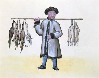 The Game Merchant，来自北京街头电话的一本书，1785年（纸上的水粉和水粉） 作者 法语学校