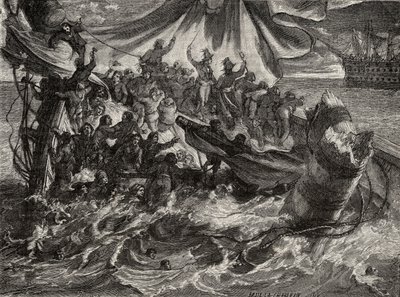 1794年6月1日的“复仇者”事件，来自路易斯·布兰克的“法国革命史”（1811-82） 作者 法语学校