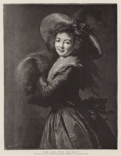 戴马夫的女人（雕刻）》(The Lady with the Muff) 作者 法语学校