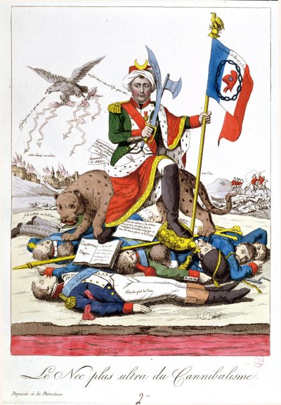 食人族的最后一句话，反拿破仑漫画，1815年 作者 French School