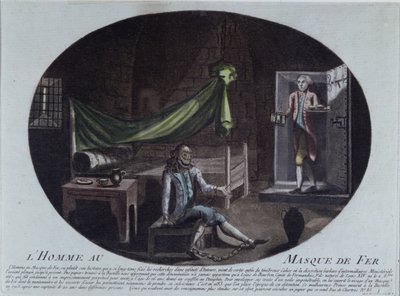 “铁面人”（d.1703）被囚禁在巴士底狱，1789年至1890年印刷品，其中包括Louis de Bourbon，路易十四（1638-1715）的儿子Comte de Vermandois和Louise de la Valliere（16 作者 法语学校
