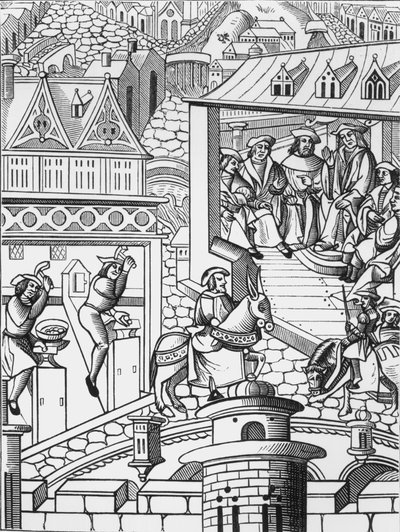 Mint，在De lInstitution de la Chose Politique的木刻后，翻译了Francis Patricius的拉丁文作品，出版于1520年 作者 法语学校