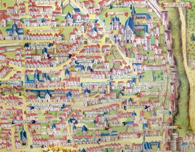 Montagne Sainte-Genevieve详细信息来自巴黎的计划，编号为1540，名为Plan de la Gouache，c.1860 作者 法语学校