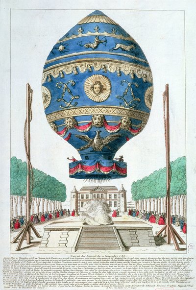 1783年11月21日，Chateau de la Muette的Montgolfier兄弟气球实验 作者 法语学校