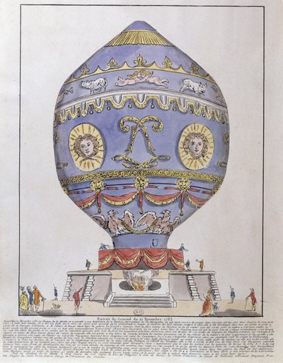1783年11月21日，Chateau de la Muette的Montgolfier兄弟气球实验 作者 法语学校