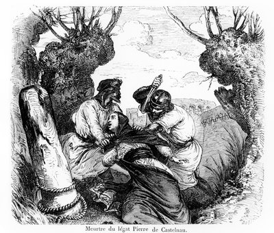 罗马教皇使馆的谋杀案，皮埃尔·德卡斯特诺，1860-80 作者 法语学校
