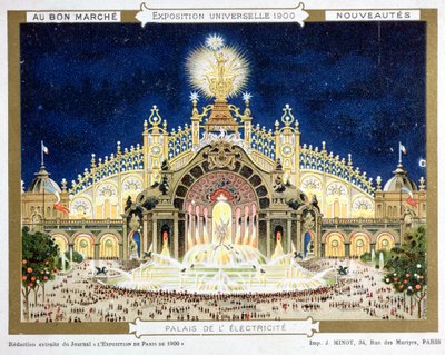 世界博览会上的电力宫，摘自《Le Bon Marche》商店目录 作者 法语学校