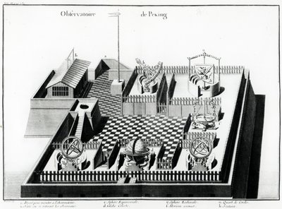 北京天文台，Jean Baptiste Haldes的插图中国帝国和中国鞑靼的地理，历史，时间，政治和物理描述，1785年（e 作者 法语学校