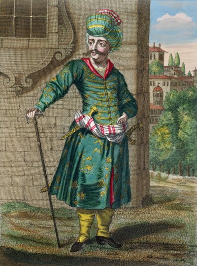来自Levant服装系列的波斯人，由Gerard Jean Baptiste Scotin（1671-1716）1707-08刻。 作者 法语学校