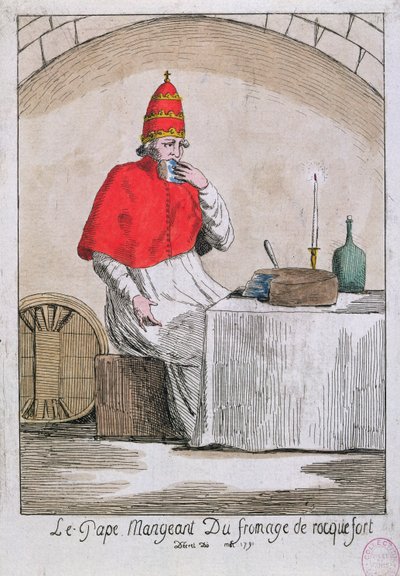 教皇吃羊乳干酪，1791年 作者 法语学校