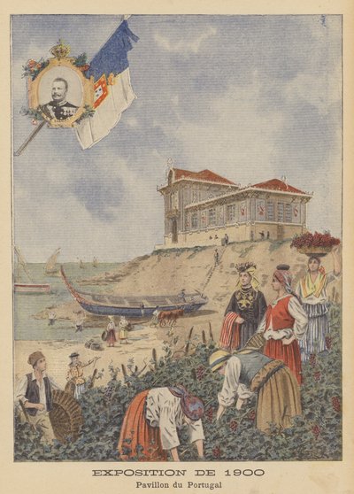 1900年巴黎世界博览会的葡萄牙馆（彩色平版印刷）。 作者 法语学校