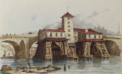 巴黎圣母院的泵，1836年 作者 法语学校